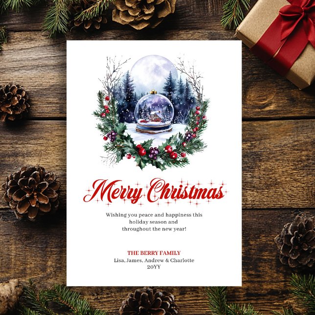 Unique Christmas Scene Red Green Greeting Card (Unique Christmas Scene Red Green Greeting Card)