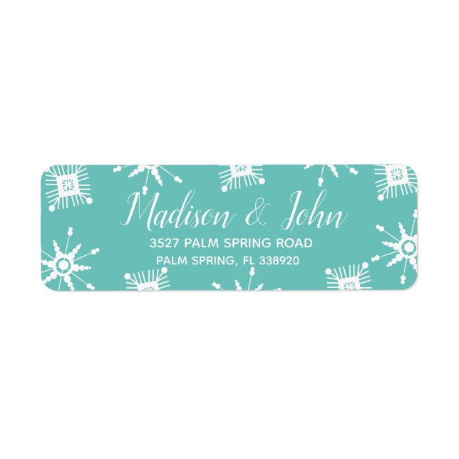 Unique Christmas Snowflake Scatter Address Return Address Label (Front)