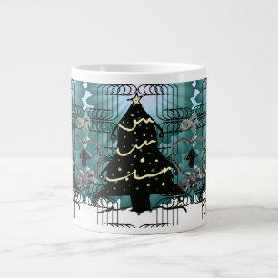 Unique Christmas Tree Modern Holiday Design  Large Coffee Mug