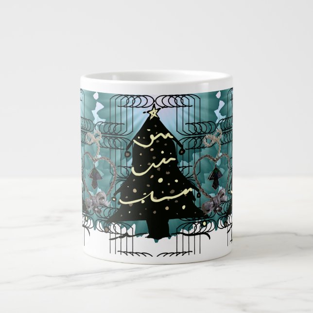 Unique Christmas Tree Modern Holiday Design  Large Coffee Mug (Front)