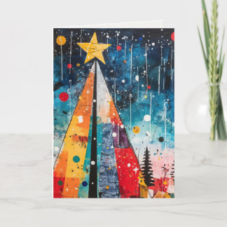 Unique Christmas Tree Scenes Holiday Card