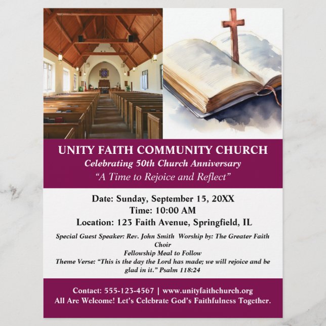 Unique Church Anniversary  Flyer (Front)