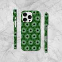Unique Circular Green Flower Pattern iPhone Case