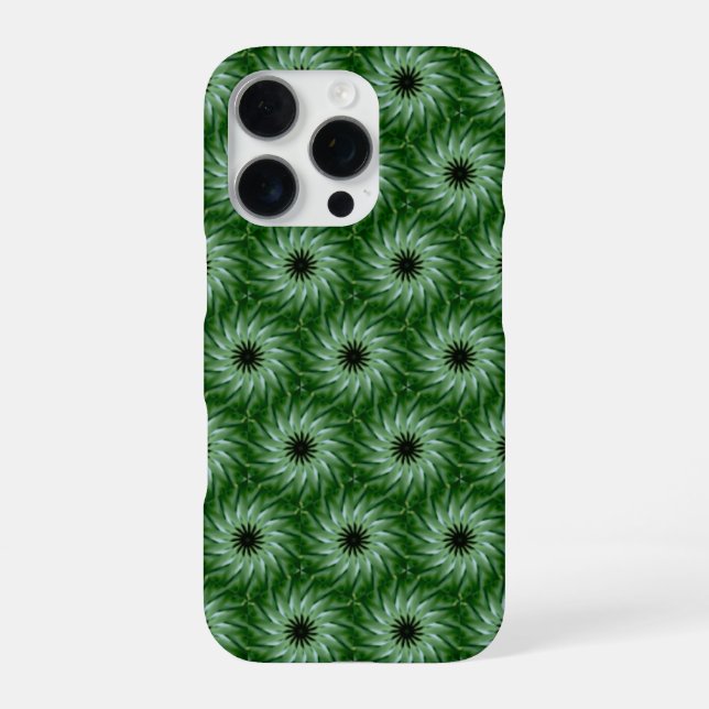 Unique Circular Green Flower Pattern iPhone Case (Back)