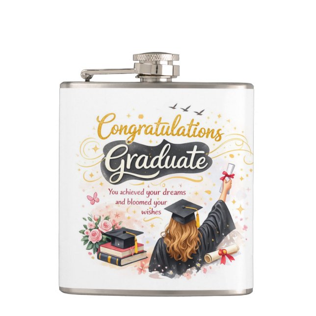 Unique Class of 2026 Graduation Gift Flask (Front)