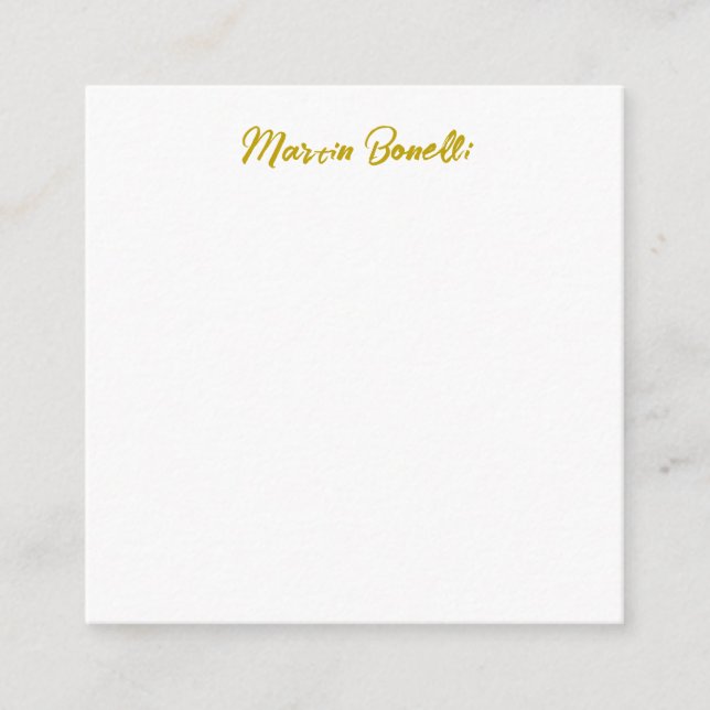 Unique Classic Simple Gold Colour Name Calligraphy Enclosure Card (Front)