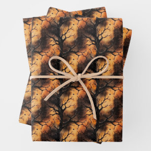 Unique classic spooky Halloween haunted forest  Wrapping Paper Sheet
