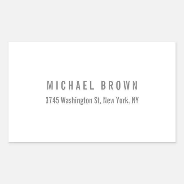 Unique Classical Elegant Plain Minimalist Rectangular Sticker (Front)
