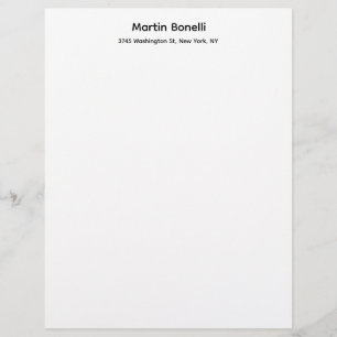 Unique Classical Simple Black White Custom Letterhead