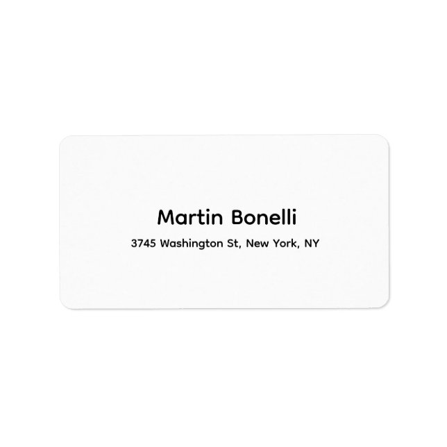 Unique Classical Simple Black White Label (Front)