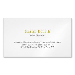 Unique Classical Simple Gold Colour Name Magnetic Business Card