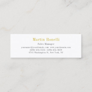 Unique Classical Simple Gold Colour Name Mini Business Card
