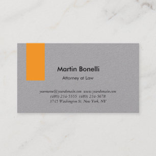 Unique Classical Simple Orange & Grey Business Card