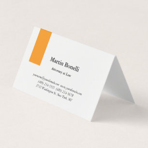 Unique Classical Simple Orange & White Card