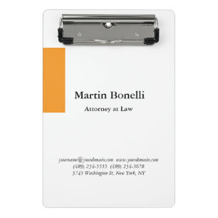 Unique Classical Simple Orange & White Mini Clipboard
