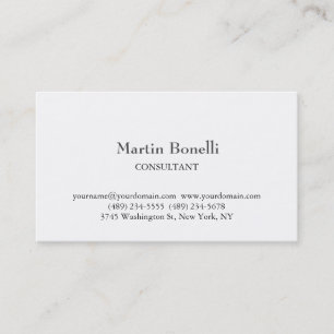 Unique Classical Simple White Business Card