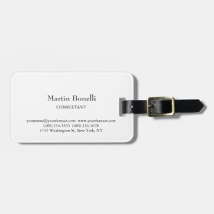Unique Classical Simple White Luggage Tag