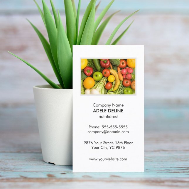 Unique Clean Vegetable Nutritionist Diet Health Business Card (Creator Uploaded)