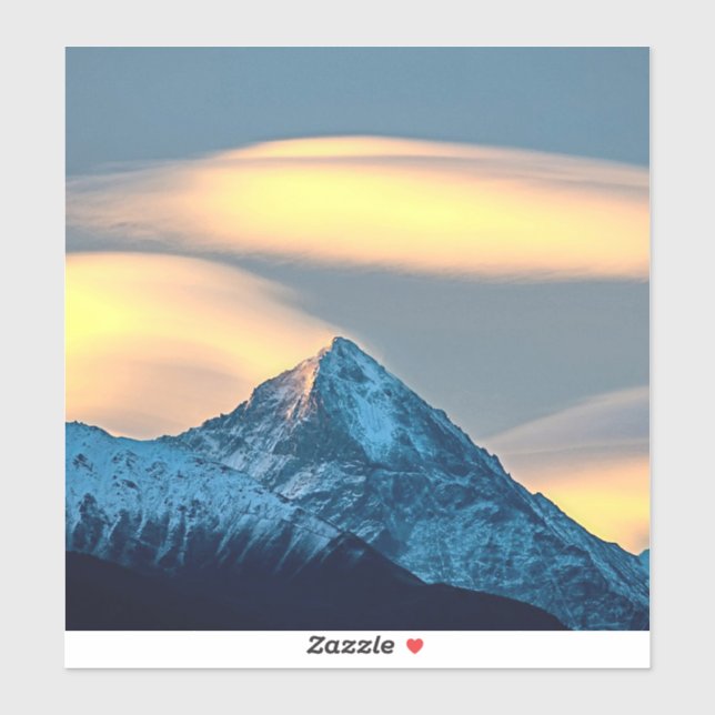 Unique Clouds Over Snow Covered Mountains (Sheet)