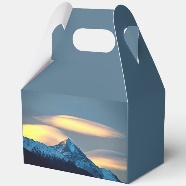 Unique Clouds Over Snow Covered Mountains Favour Box (Back)