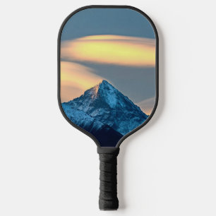 Unique Clouds Over Snow Covered Mountains Pickleball Paddle