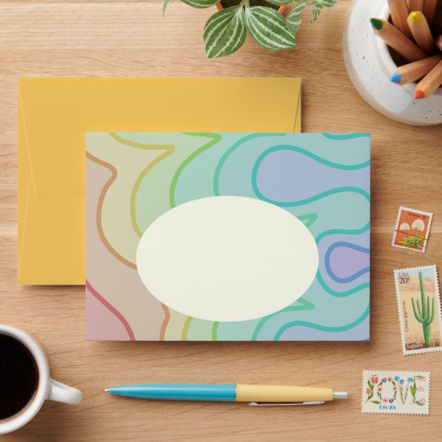 Unique Colorful Abstract Rainbow Wiggle Envelope (Desk)