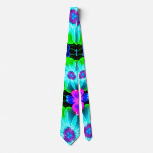 Unique Colorful Flower Pattern Tie
