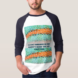 Unique Colorful Triangle Pattern & Quotes T-Shirt