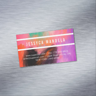 Unique colorfull pastels Magnetic business card