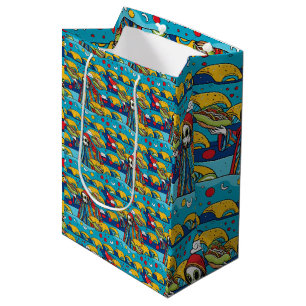 Unique Colourful Alien eating Tacos Wrapping Paper Medium Gift Bag