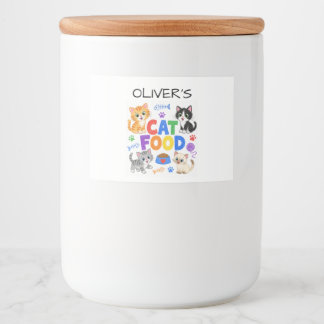Unique, Colourful Cat Food Storage Label