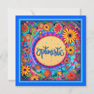 Unique Colourful Floral Fun Whimsical Optimistic Card