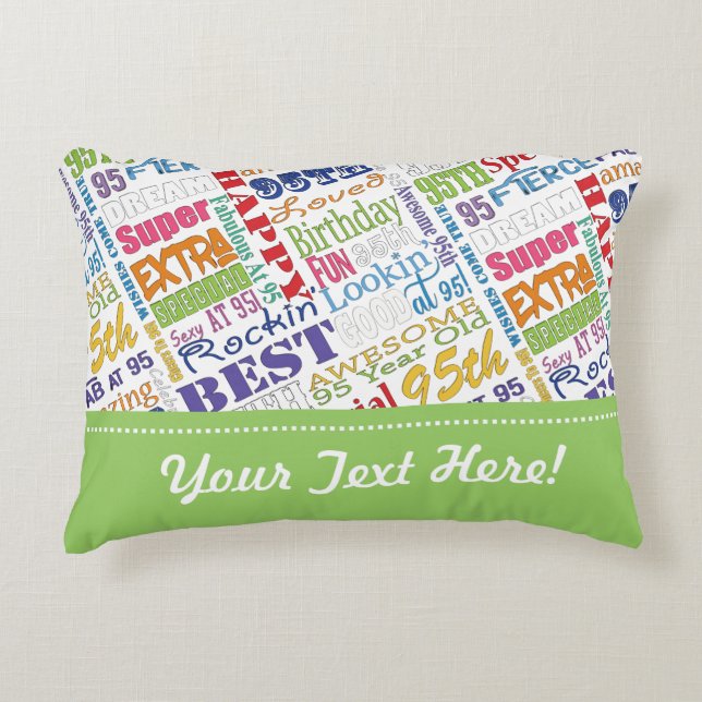 Unique Colourful Fun 95th Birthday Party Gifts Decorative Cushion (Front)