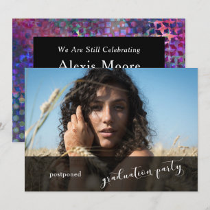 Unique Colourful Graduation Party Postponed Card