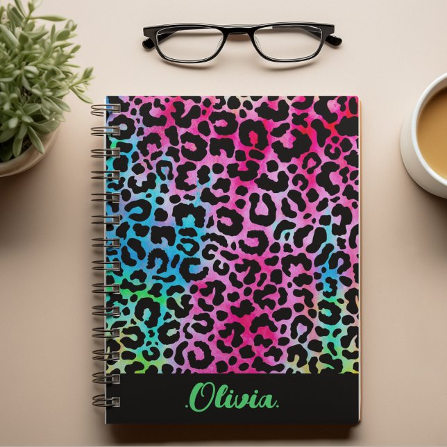 Unique Colourful Leopard Print Pattern Jungle Girl Notebook (Creator Uploaded)