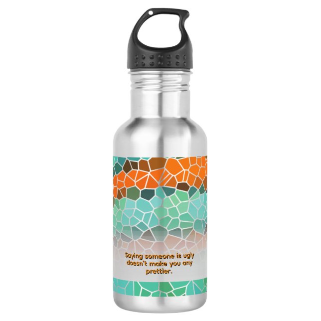 Unique Colourful Triangle Pattern & Quotes 532 Ml Water Bottle (Front)