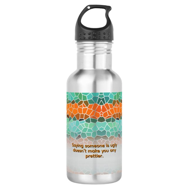 Unique Colourful Triangle Pattern & Quotes 710 Ml Water Bottle (Front)