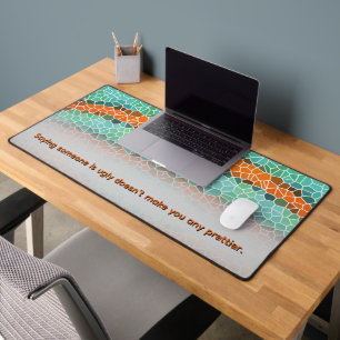 Unique Colourful Triangle Pattern & Quotes Desk Mat