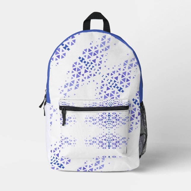 Unique Colourful Triangle Pattern & Quotes Printed Backpack (Front)