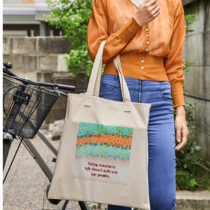 Unique Colourful Triangle Pattern & Quotes Tote Bag