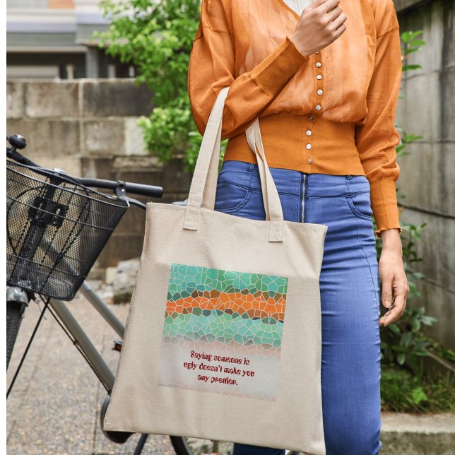 Unique Colourful Triangle Pattern & Quotes Tote Bag (Unique Colorful Triangle Pattern & Quotes Tote Bag)