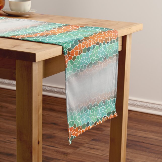 Unique Colourful Triangle Pattern Short Table Runner (In Situ)