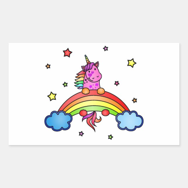Unique colourful unicorn stickers for kids (Front)