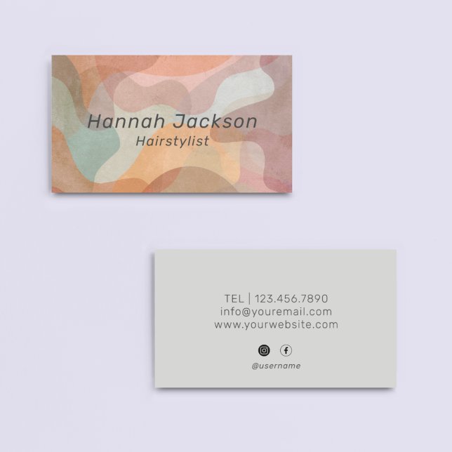 Unique Colourful Watercolor Abstract Professional  Business Card (Creator Uploaded)