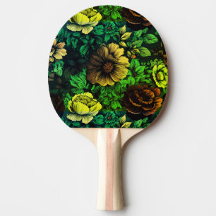 Unique Colours Vintage Floral Print Ping Pong Paddle