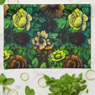 Unique Colours Vintage Floral Print Tea Towel