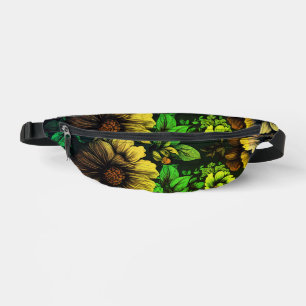 Unique Colours Vintage Green Floral Print Bum Bags