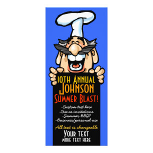 Unique Company picnic reunion BBQ party promotion Rack Card