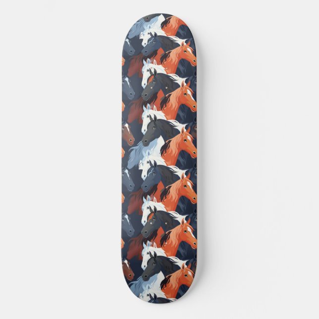 Unique Cool Horse Lover Design Skateboard (Front)