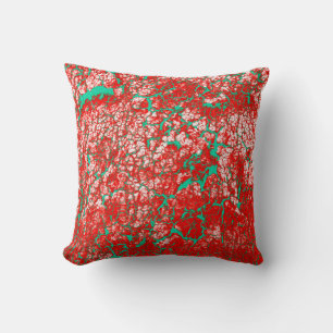 Unique Cool Pink Red Green Abstract Pattern Cushion